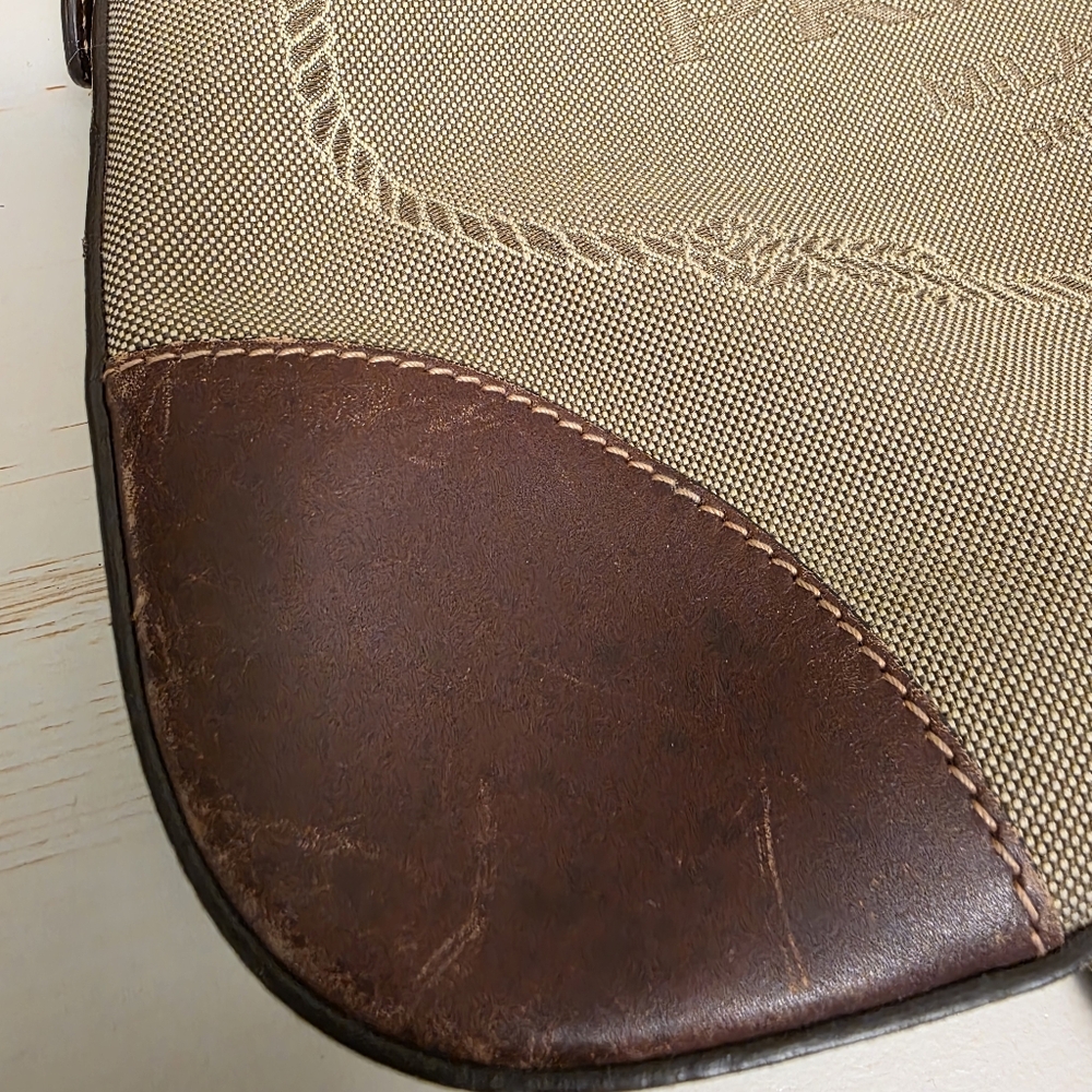 Prada | Small Prada Logo Jacquard Tan Canvas Shoulder/Crossbody  Bag - Picture 8 of 15